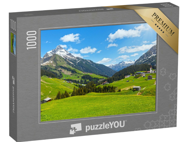 Puzzle 1000 pezzi „Vista estiva sulle montagne del Biberkopf“