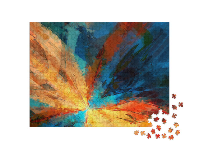 Puzzle 1000 pezzi „Pennellate su sfondo astratto“