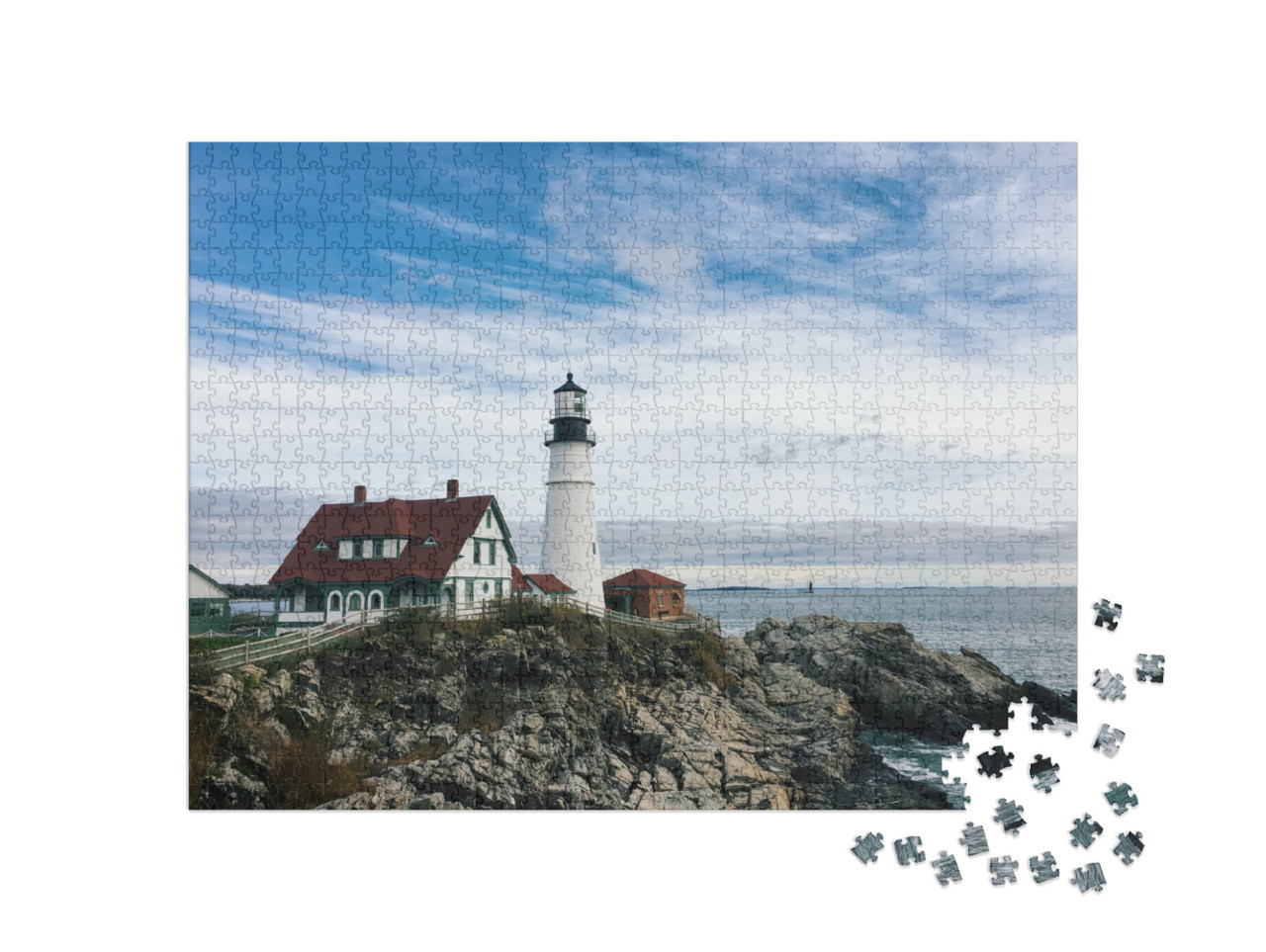 Puzzle 1000 pezzi „Faro di Portland, Port Elizabeth, Maine“