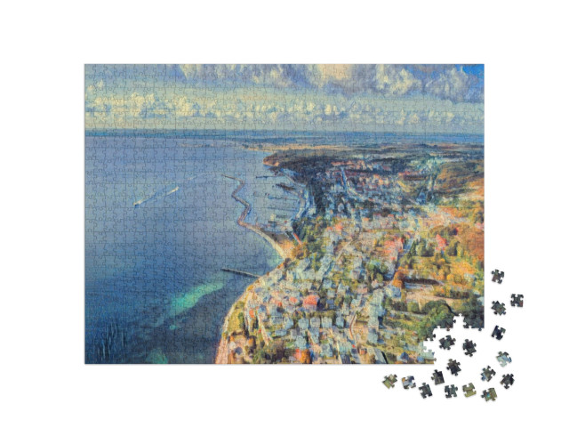 Puzzle 1000 pezzi „nello stile di Paul-Cezanne - Sassnitz nel Parco Nazionale Jasmund“