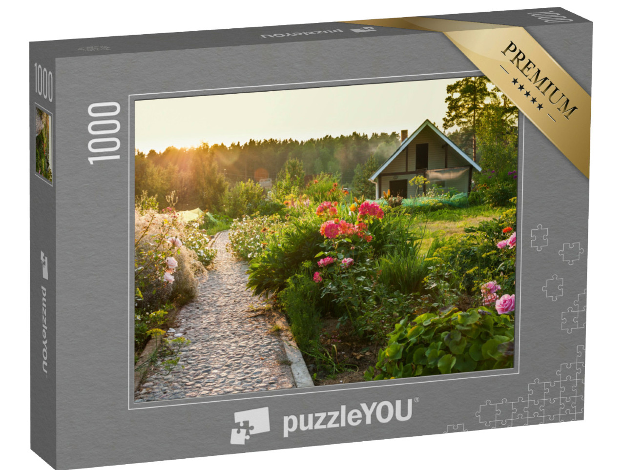 Puzzle 1000 pezzi „Un bel giardino al tramonto“