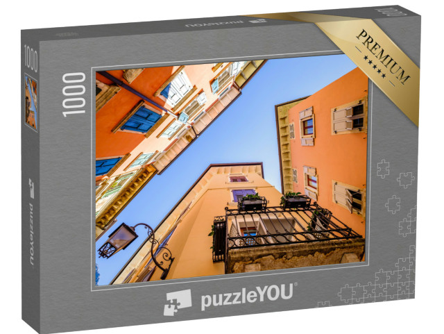Puzzle 1000 pezzi „centro storico e porto di Riva del Garda, in Italia, sul lago di Garda“
