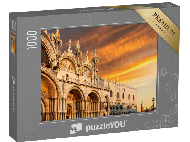 Puzzle 1000 pezzi „La Basilica di San Marco nel bellissimo tramonto, Venezia, Italia“