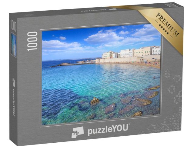 Puzzle 1000 pezzi „Spiaggia della Purità nel Salento, in Puglia. È la spiaggia del centro storico di Gallipoli“