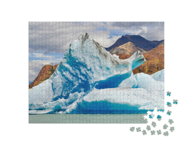 Puzzle 1000 pezzi „Iceberg di un ghiacciaio in montagna“