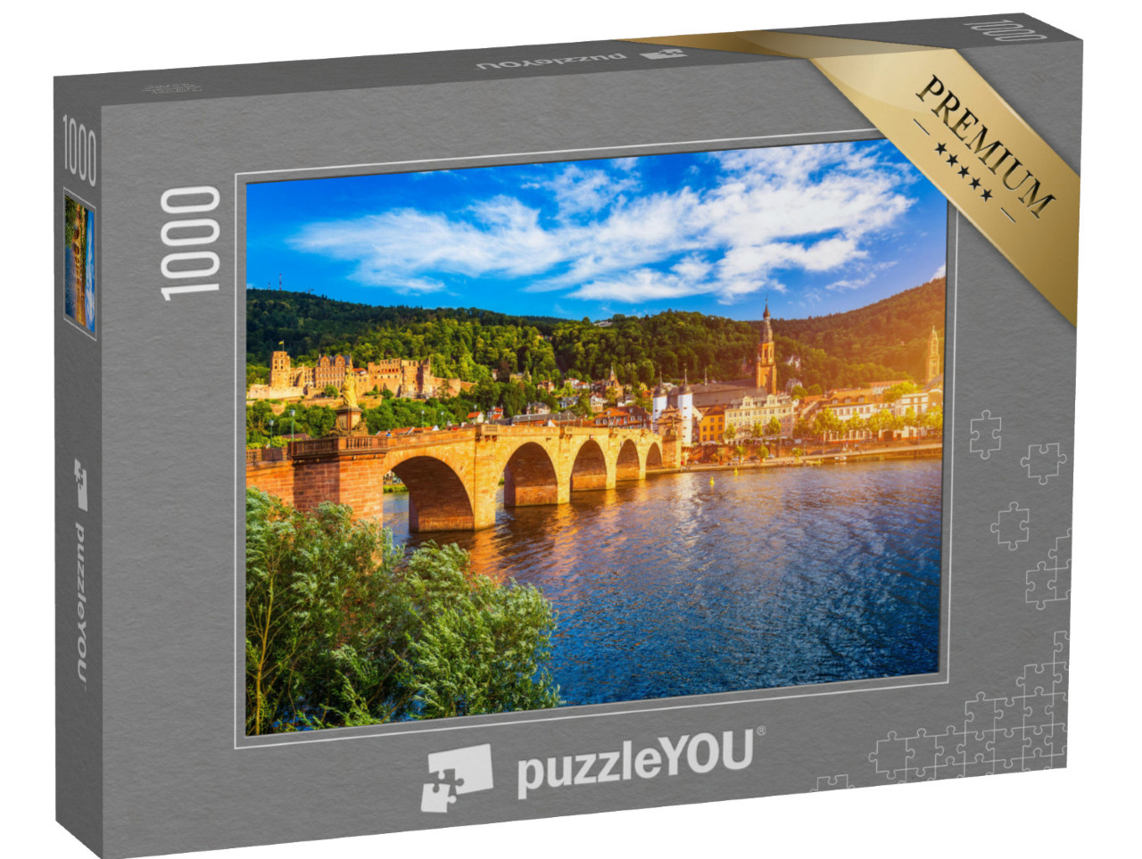 Puzzle 1000 pezzi „La bella città di Heidelberg con il Neckar, Germania“