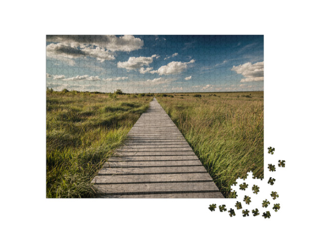 Puzzle 1000 pezzi „Ampio paesaggio con sentiero“