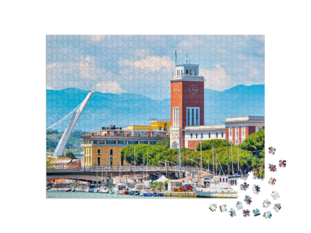 Puzzle 1000 pezzi „Veduta del municipio di Pescara e degli edifici circostanti, Pescara, Italia“