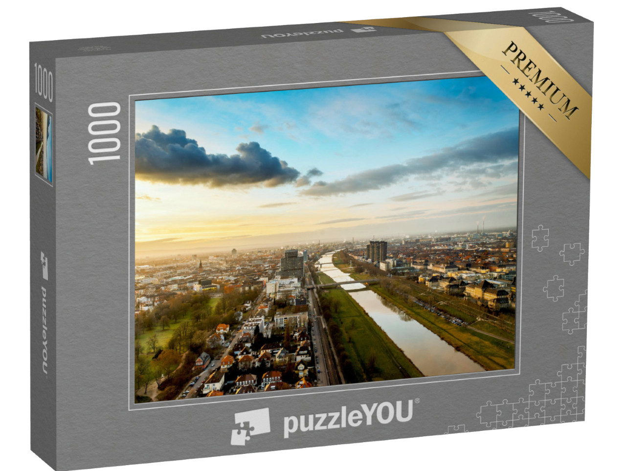 Puzzle 1000 pezzi „Mannheim e Ludwigshafen am Neckar, Germania“