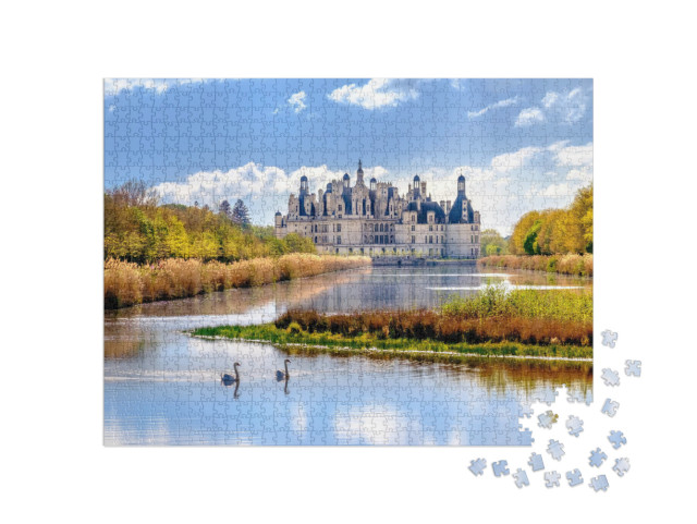 Puzzle 1000 pezzi „Castello di Chambord, castello reale nella Valle della Loira, Francia“