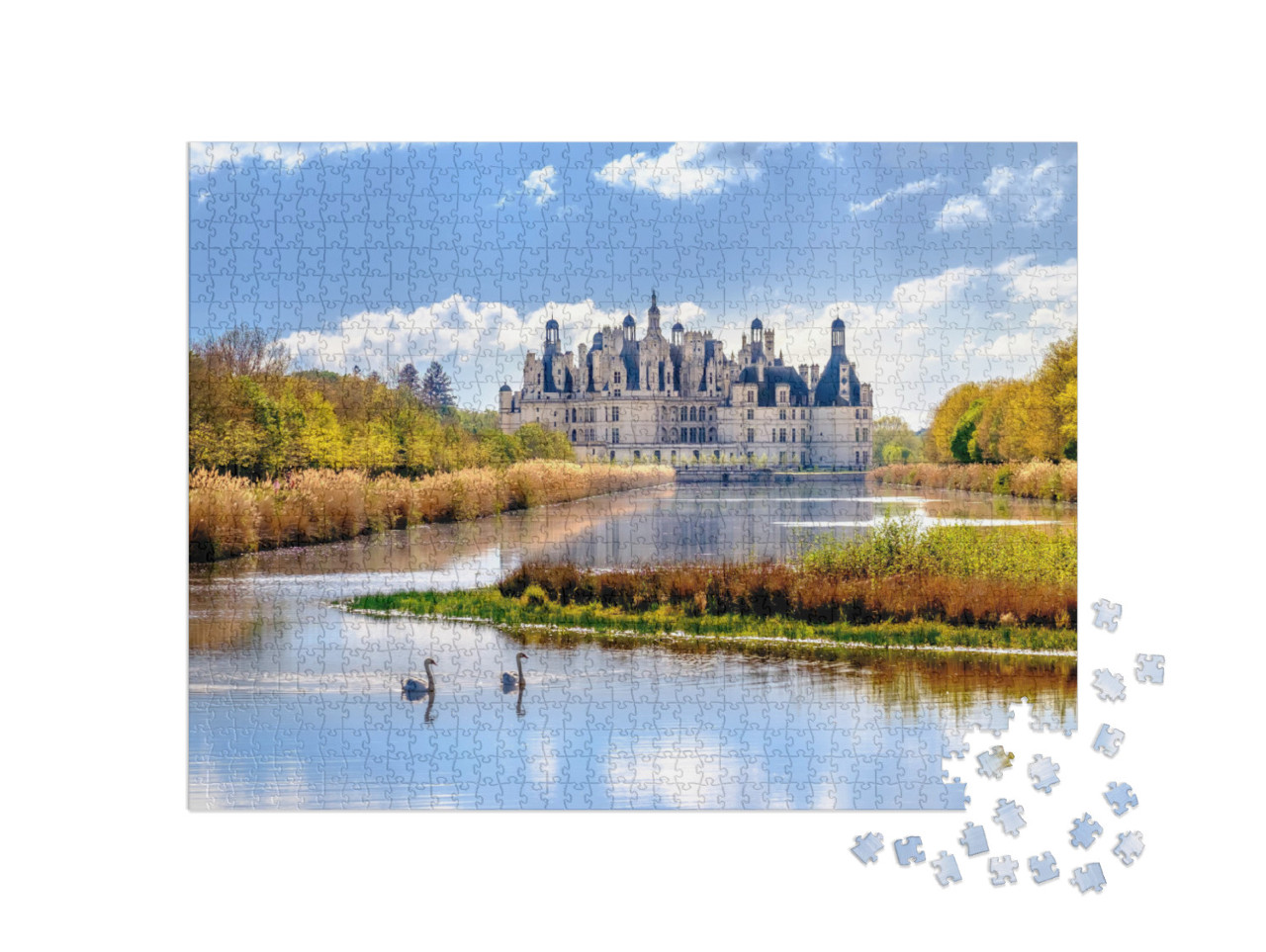 Puzzle 1000 pezzi „Castello di Chambord, castello reale nella Valle della Loira, Francia“