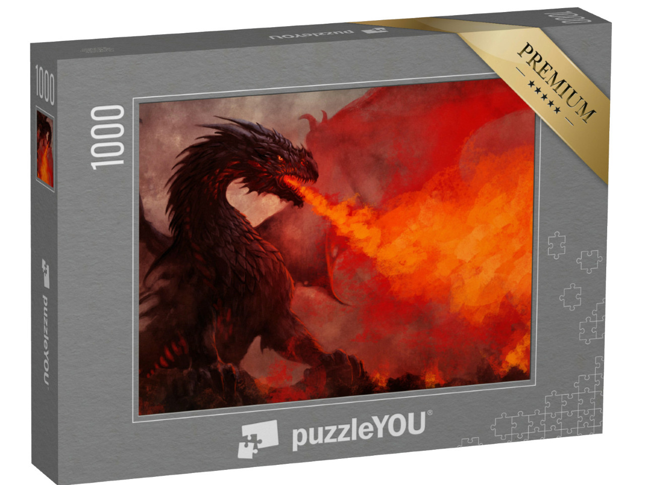 Puzzle 1000 pezzi „Drago con ali nere“