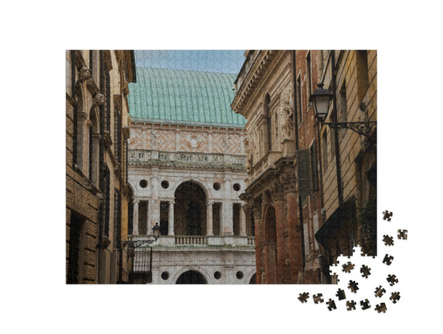 Puzzle 1000 pezzi „Veduta di Vicenza con uno scorcio della Basilica Palladiana, Italia“