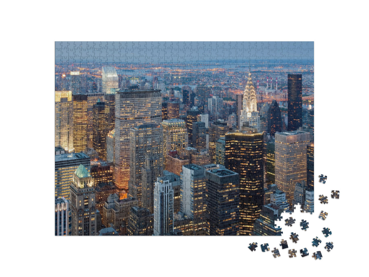 Puzzle 1000 pezzi „Tramonto sui grattacieli di Manhattan“