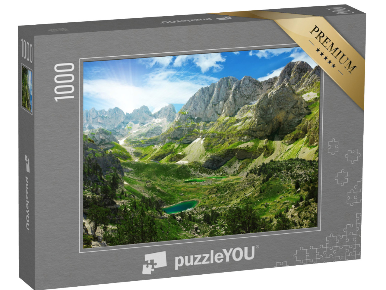 Puzzle 1000 pezzi „Panorami mozzafiato dei laghi di montagna nelle Alpi albanesi“