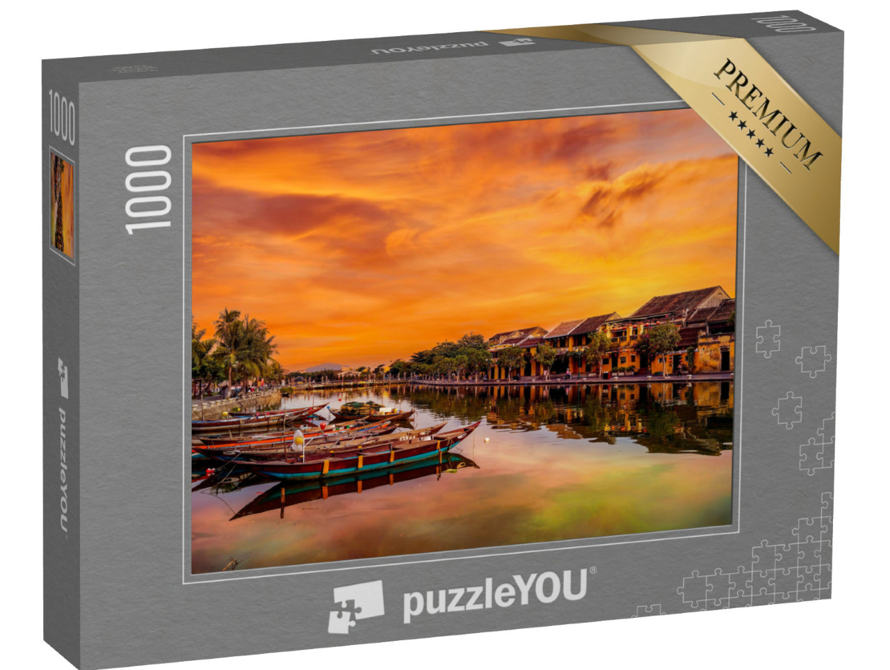 Puzzle 1000 pezzi „Fiume a Hoi An, Vietnam. Patrimonio mondiale dell'UNESCO“