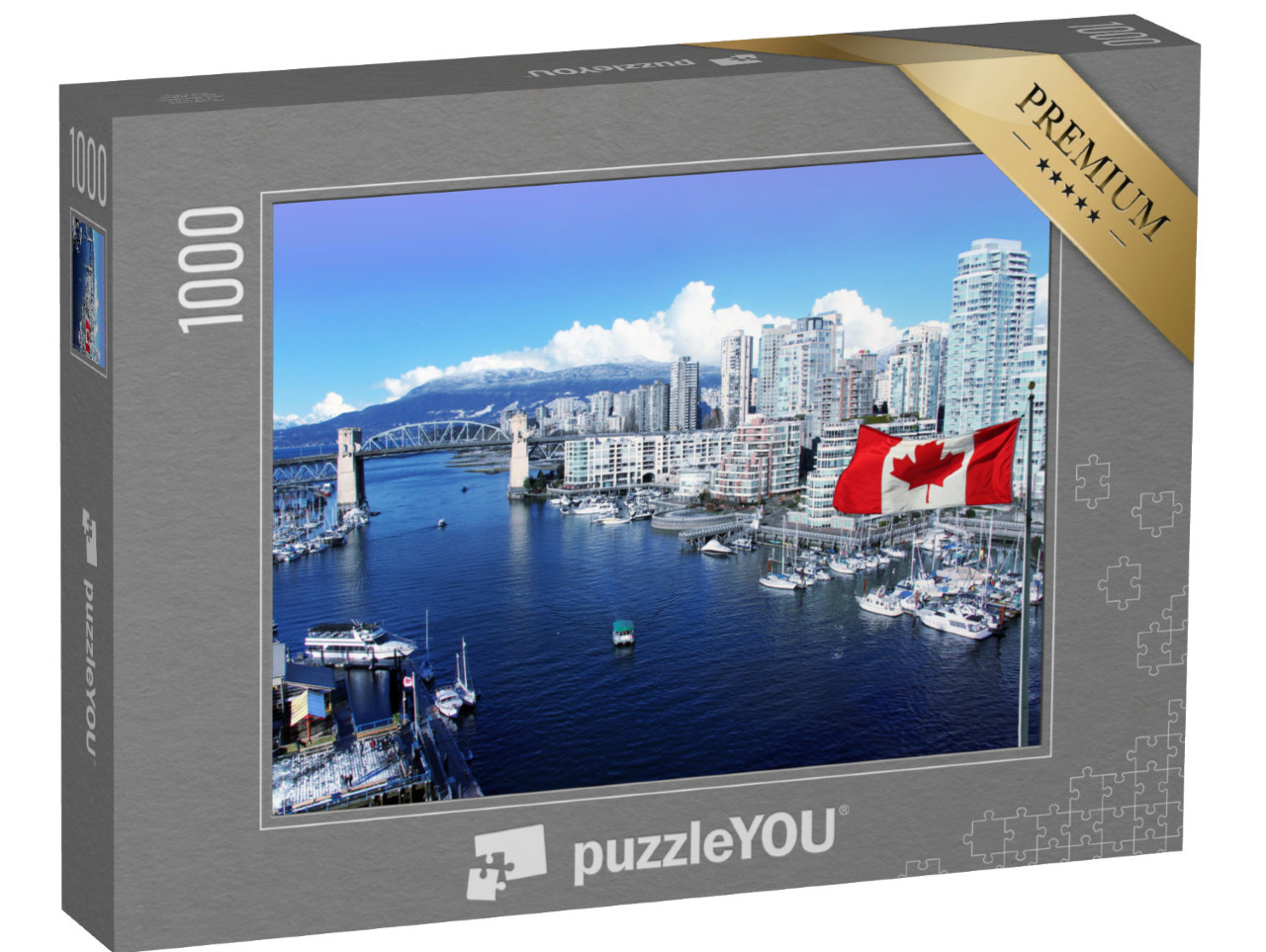 Puzzle 1000 pezzi „False Creek e il ponte di Burrard Street a Vancouver“