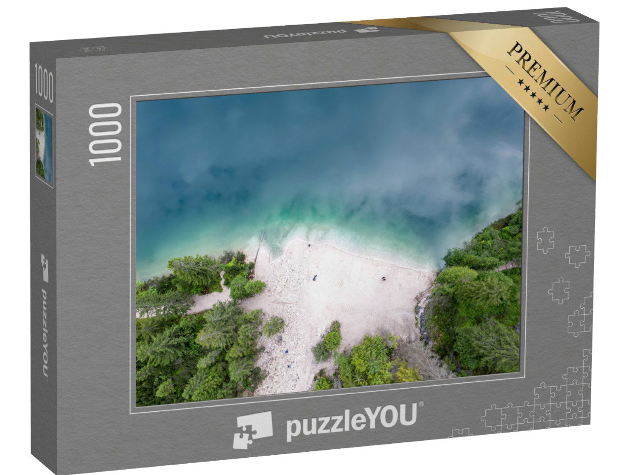 Puzzle 1000 pezzi „Il Lago di Braies è un lago naturale nelle Dolomiti di Braies, in Alto Adige, Italia“