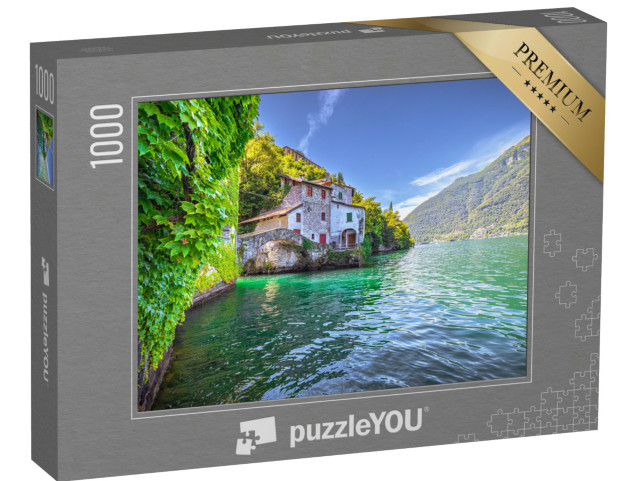 Puzzle 1000 pezzi „La città costiera medievale di Nesso nel lago di Como, Italia“