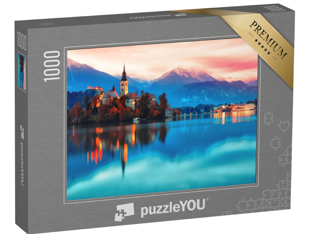 Puzzle 1000 pezzi „Il romantico lago di Bled in Slovenia“