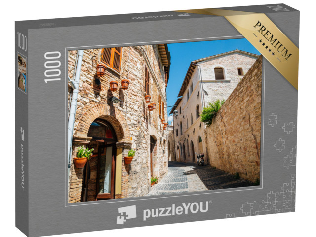 Puzzle 1000 pezzi „Un'antica strada europea ad Assisi, Italia“