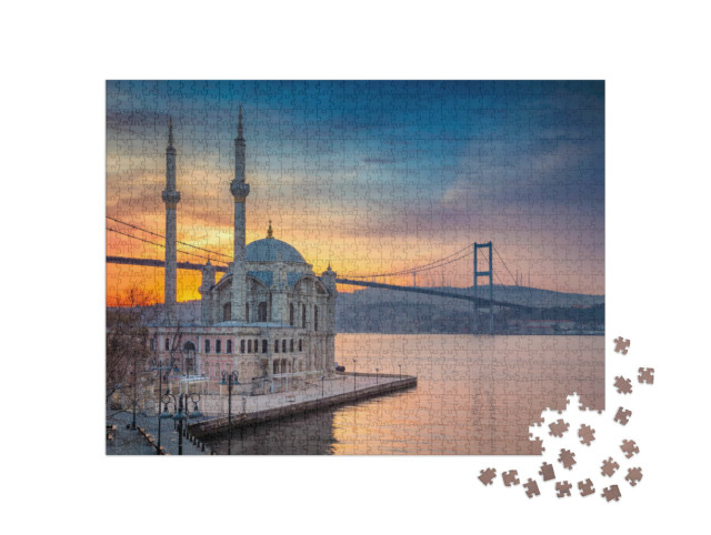Puzzle 1000 pezzi „Moschea con ponte sul Bosforo, Istanbul, Turchia“