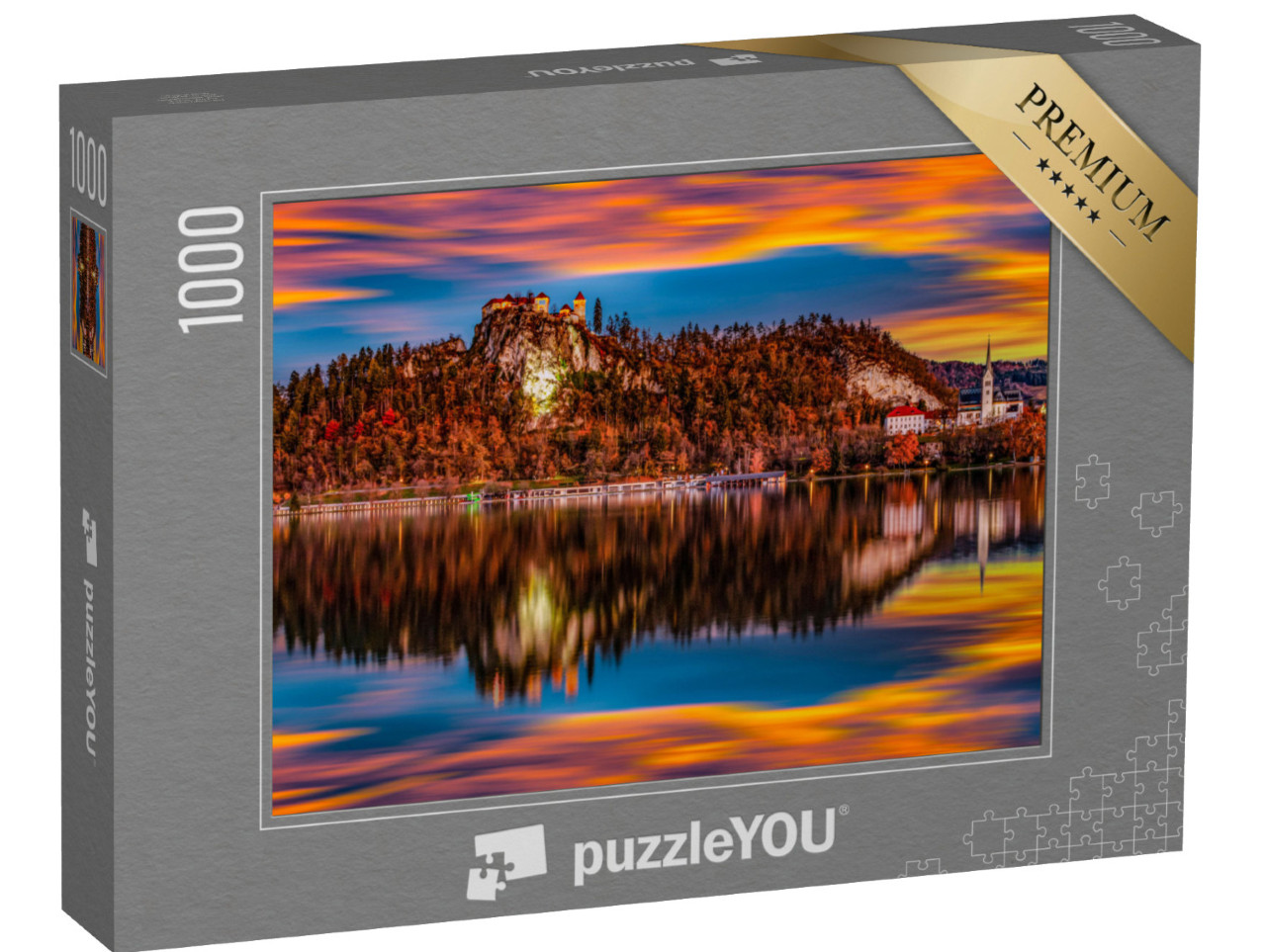 Puzzle 1000 pezzi „Un lago sloveno in autunno“