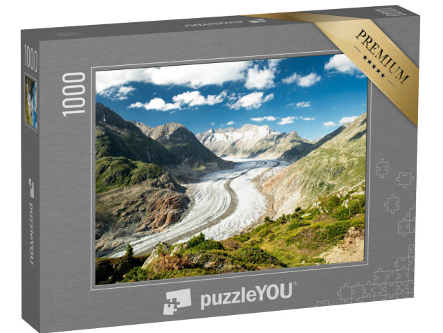 Puzzle 1000 pezzi „Impressionante vista del ghiacciaio dell'Aletsch in Svizzera“