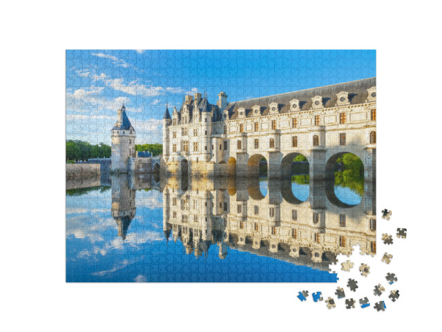 Puzzle 1000 pezzi „Chateau de Chenonceau nella Valle della Loira in Francia“