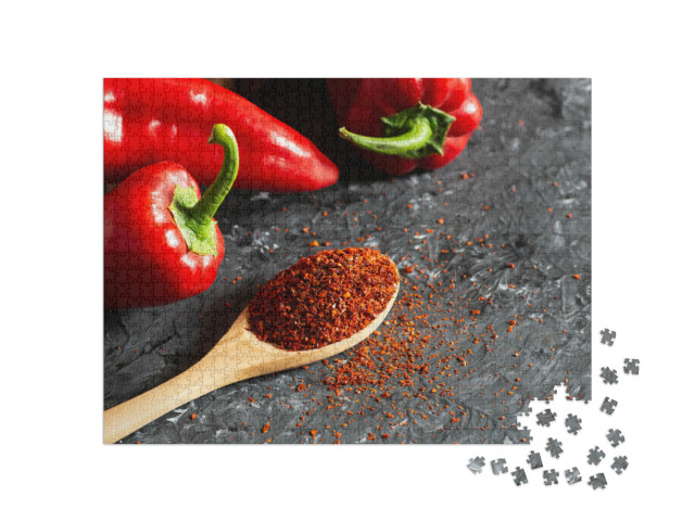 Puzzle 1000 pezzi „Baccelli di capia freschi e scaglie di peperoncino“