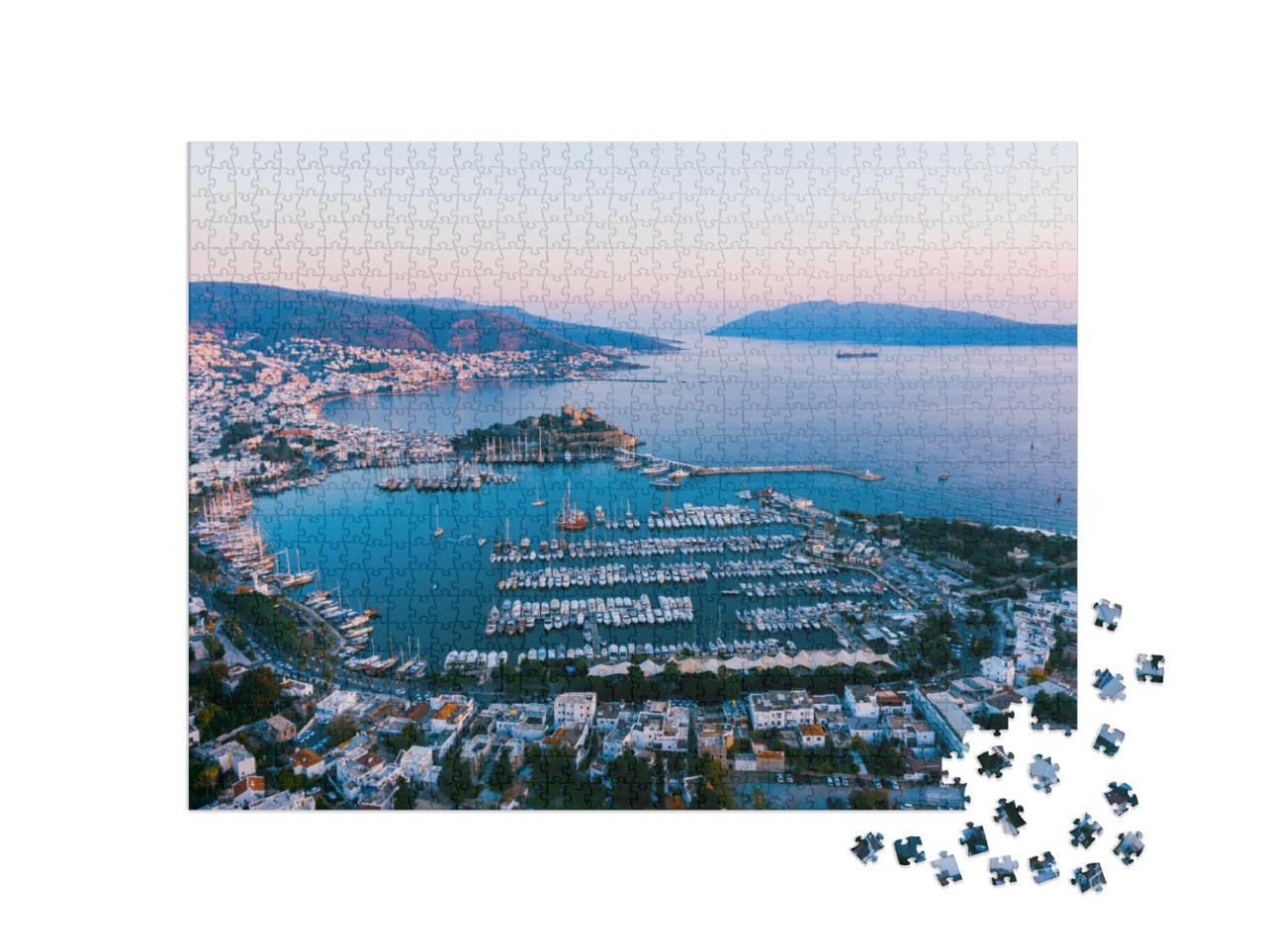 Puzzle 1000 pezzi „Vista mozzafiato di Bodrum, Turchia“