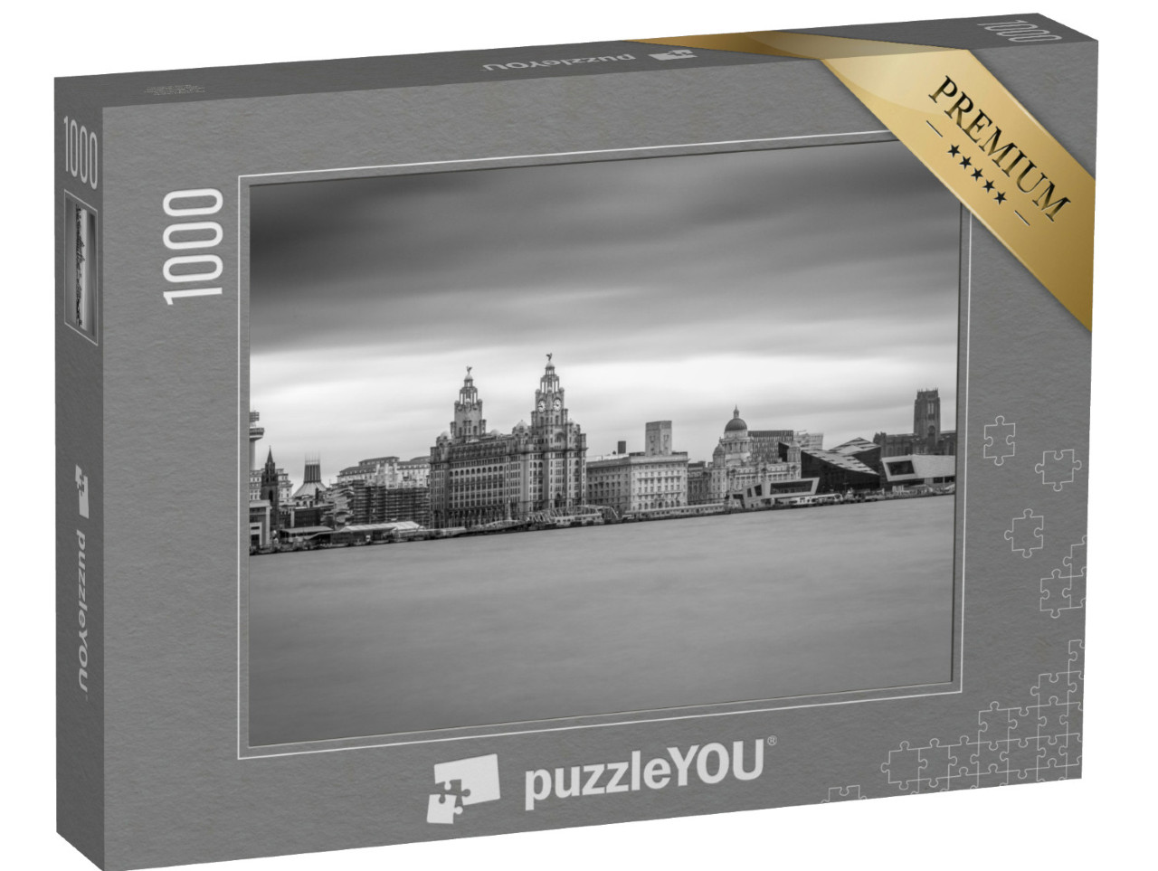 Puzzle 1000 pezzi „Il quartiere portuale del Merseyside di Liverpool, Inghilterra“