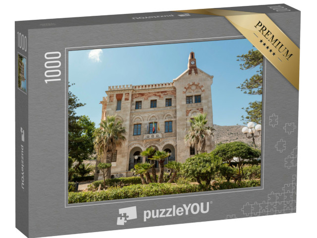 Puzzle 1000 pezzi „La facciata di Villa Florio nell'isola di Favignana, provincia di Trapani, Sicilia, Italia“