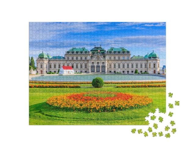 Puzzle 1000 pezzi „Palazzo e giardino del Belvedere superiore, Vienna, Austria“
