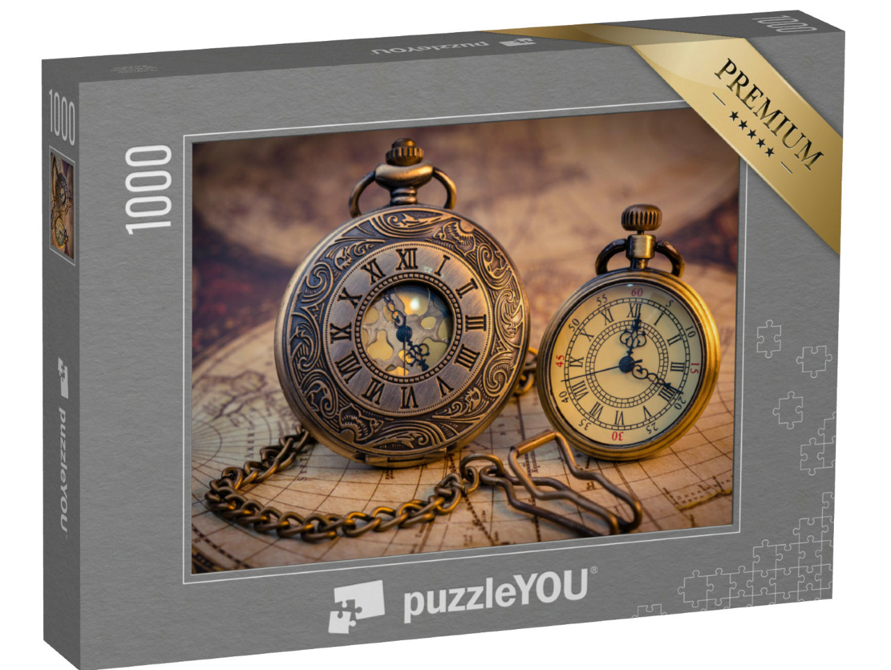 Puzzle 1000 pezzi „Orologi d'epoca con scheda“