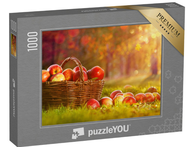 Puzzle 1000 pezzi „Mele in un cesto in giardino“
