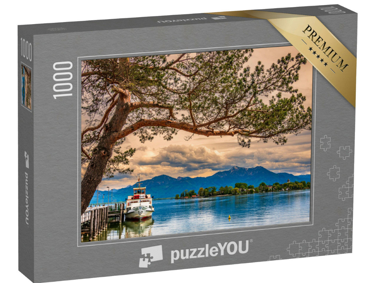 Puzzle 1000 pezzi „Paesaggio sul lago Chiemsee vicino a Gstadt, Germania“