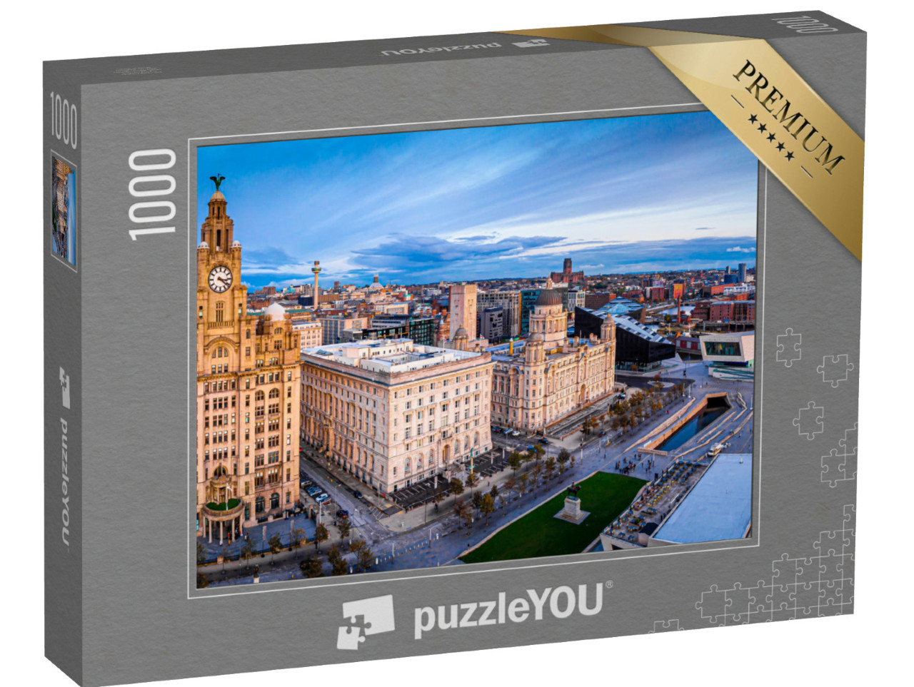 Puzzle 1000 pezzi „Veduta aerea della città di Liverpool, Inghilterra“
