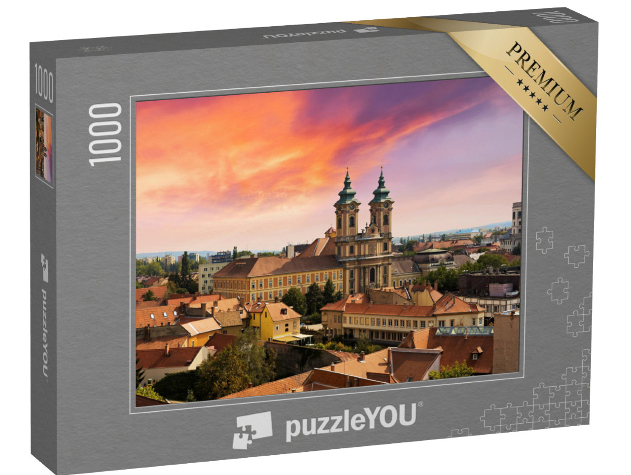 Puzzle 1000 pezzi „Tramonto a Eger, Ungheria“