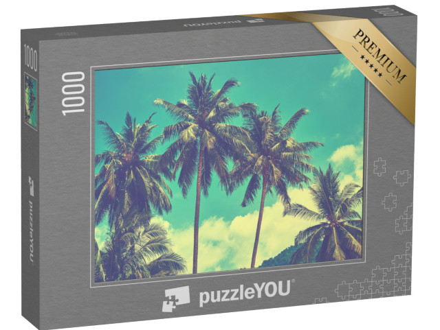 Puzzle 1000 pezzi „Palme di fronte a un cielo blu brillante“