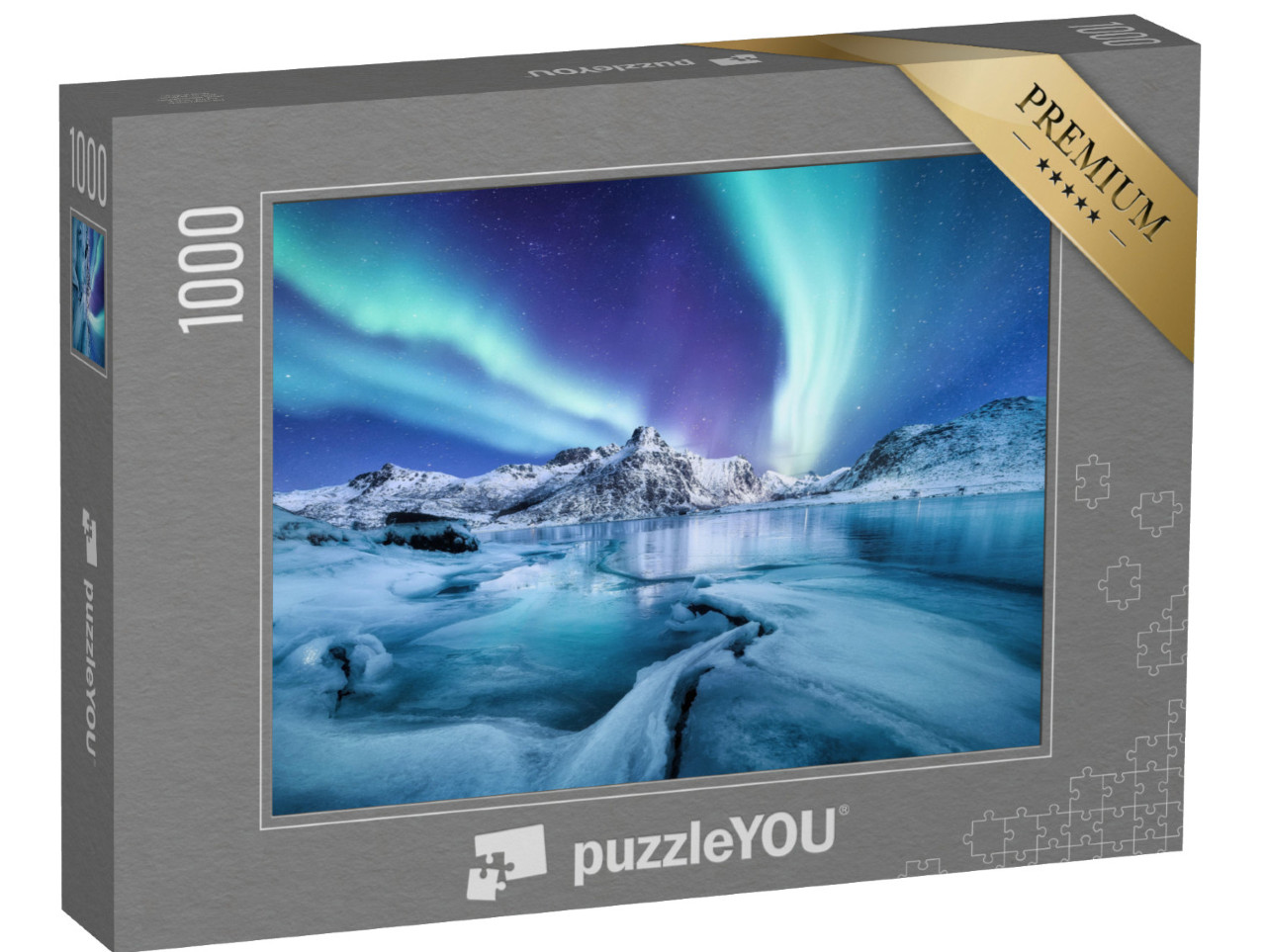 Puzzle 1000 pezzi „L'aurora boreale sulle isole Lofoten, Norvegia“