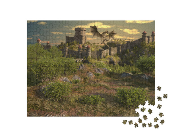 Puzzle 1000 pezzi „Il castello del drago“
