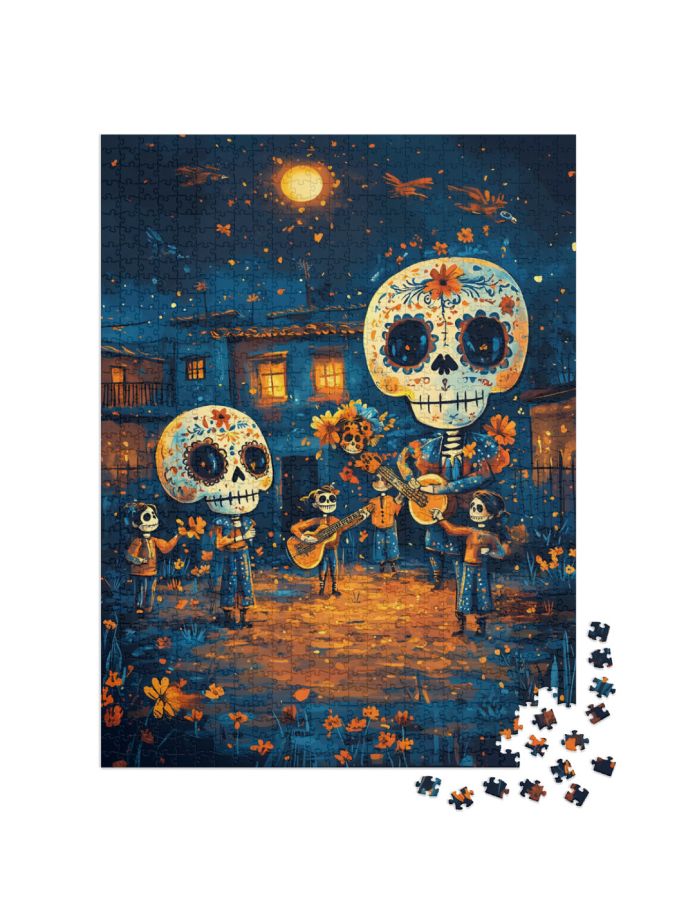 Puzzle 1000 pezzi „Concerto di Halloween con teschio“