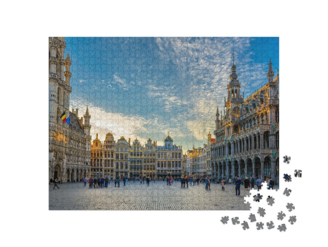 Puzzle 1000 pezzi „Grote Markt con il municipio e la Maison du Roi a Bruxelles, Belgio“