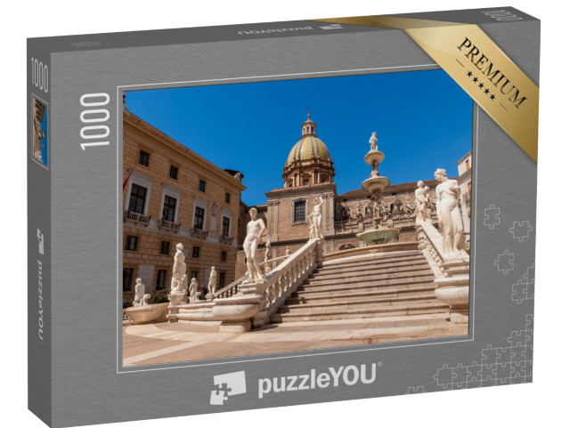 Puzzle 1000 pezzi „Fontana Pretoria in Piazza Pretoria a Palermo, Sicilia“