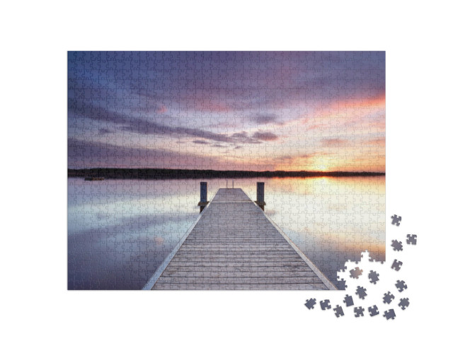 Puzzle 1000 pezzi „Un luogo magico in riva al lago“