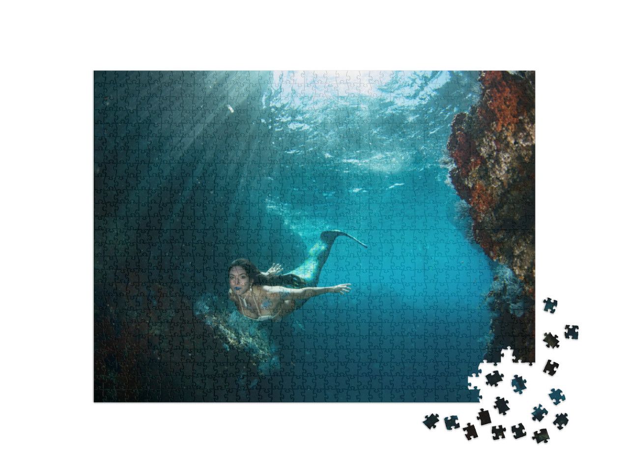 Puzzle 1000 pezzi „Sirena nell'oceano profondo“