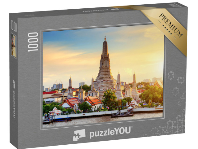 Puzzle 1000 pezzi „Il tempio Wat Arun al tramonto, Bangkok, Thailandia“