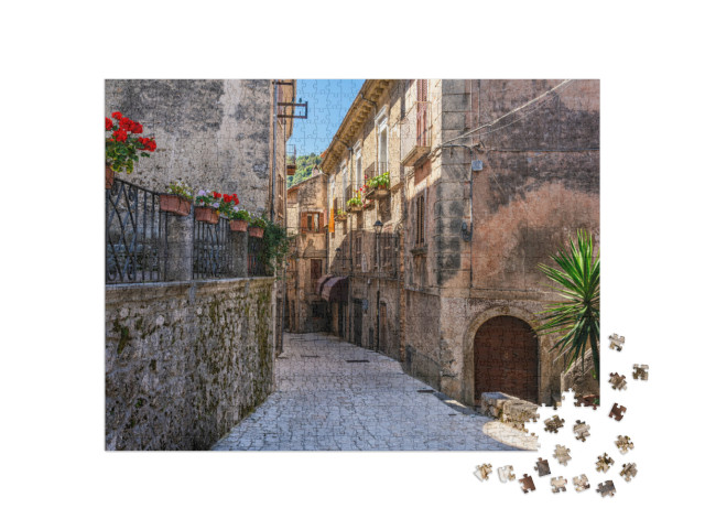 Puzzle 1000 pezzi „Il bellissimo borgo di Colle San Magno, in provincia di Frosinone, regione Lazio, Italia.“