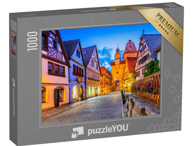 Puzzle 1000 pezzi „Rothenburg ob der Tauber di notte“